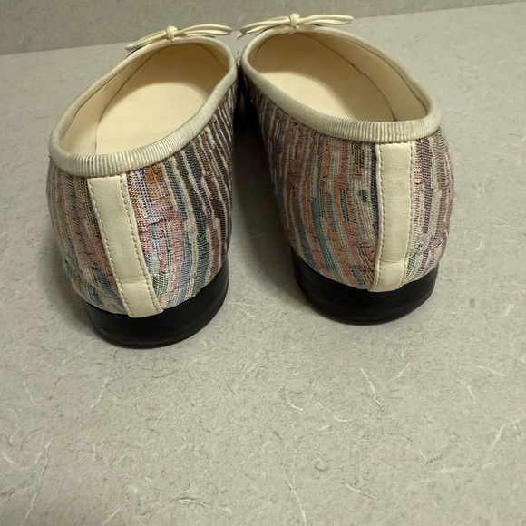Womens Auth Chanel Multicolor Bow Tie Ballet Ballerina Flat, Size 38.5 - Picture 3 of 16
